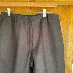 Talbots Black Irish Linen Size 8 Relaxed Fit Trousers Fully Lined.